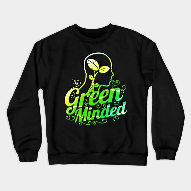 Vegetarian Green Minded - Go vegan Crewneck Sweatshirt by SinBle